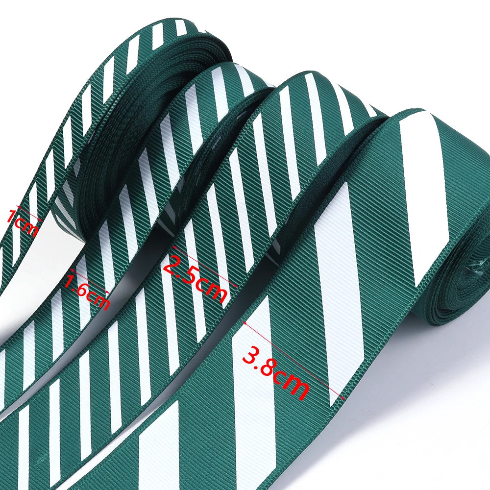 Green White Stripe Christmas Ribbon 5–10 Yds | DIY Craft Craft Ribbon PLUSH