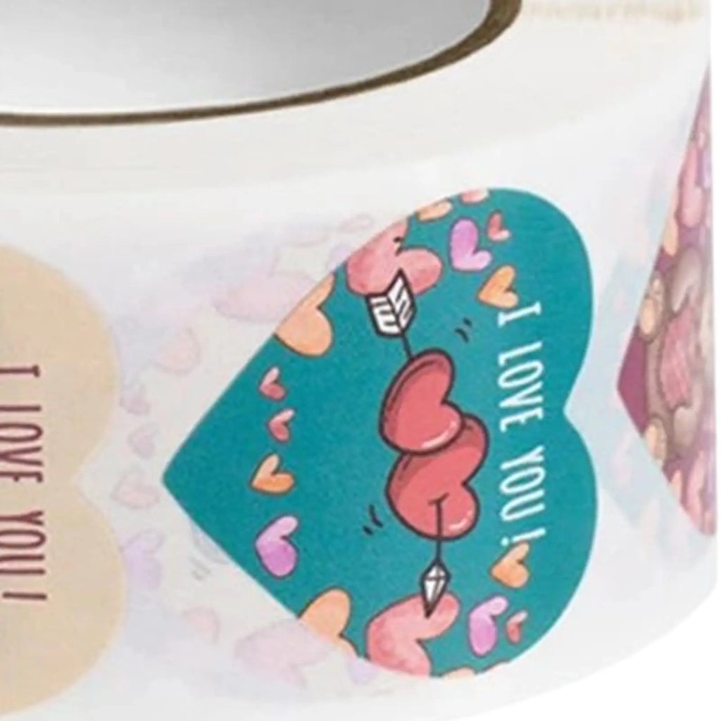 500pcs Heart Stickers – Valentine's Day Envelope Seals & Decor Decorative Stickers PLUSH