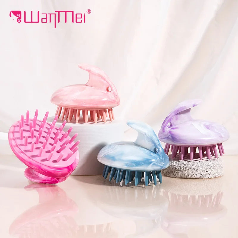 Silicone Scalp Massager Shampoo Brush – Marble Pattern Scalp Massager Brush PLUSH