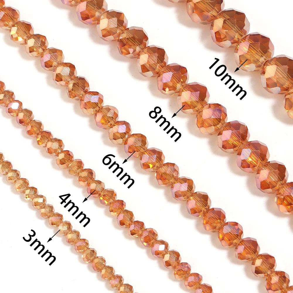 Faceted Rondelle Crystal Glass Spacer Beads | DIY Jewelry Crystal Glass Beads PLUSH