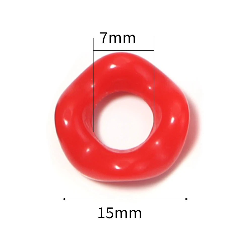 100pcs Colorful Doughnut Acrylic Wavy Spacer Beads | DIY Jewelry Acrylic Spacer Beads PLUSH