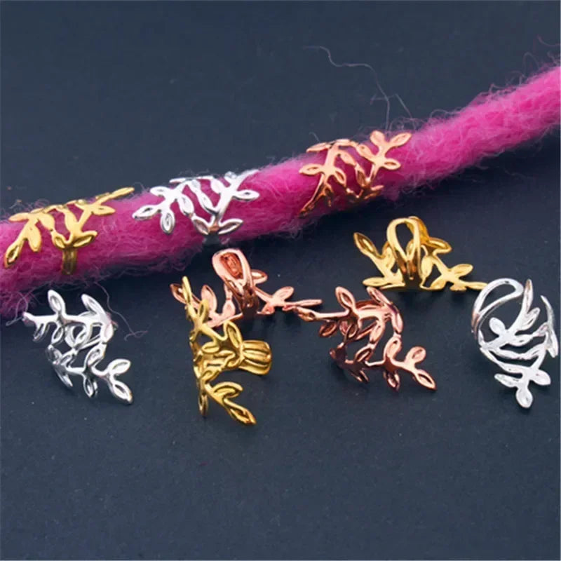 Gold & Silver Dreadlock Hair Rings – Adjustable Braid Cuffs Braid Hair Rings PLUSH