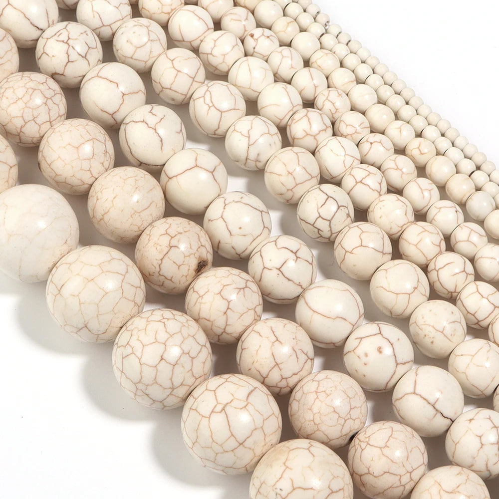 White Turquoise Stone Beads 3-20mm | DIY Jewelry Making Stone Jewelry Beads PLUSH