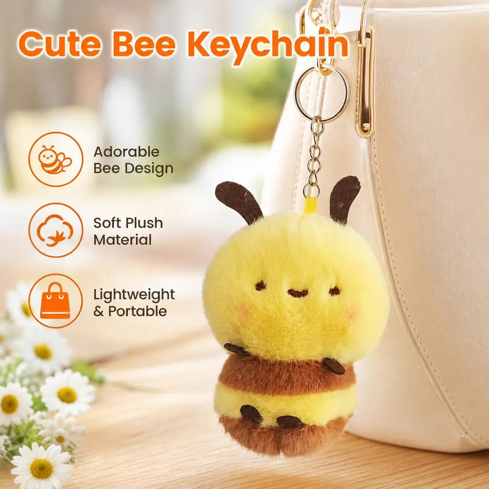 Cute Bee Plush Keychain 4" Soft Bag Charm Pendant Plush Keychain Charm PLUSH