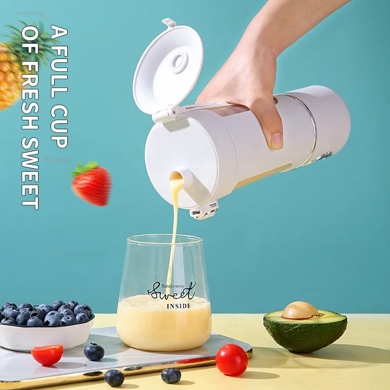 USB Rechargeable Portable Juicer Mini Blender Cup – Dual Lids Portable Juicer Blender PLUSH
