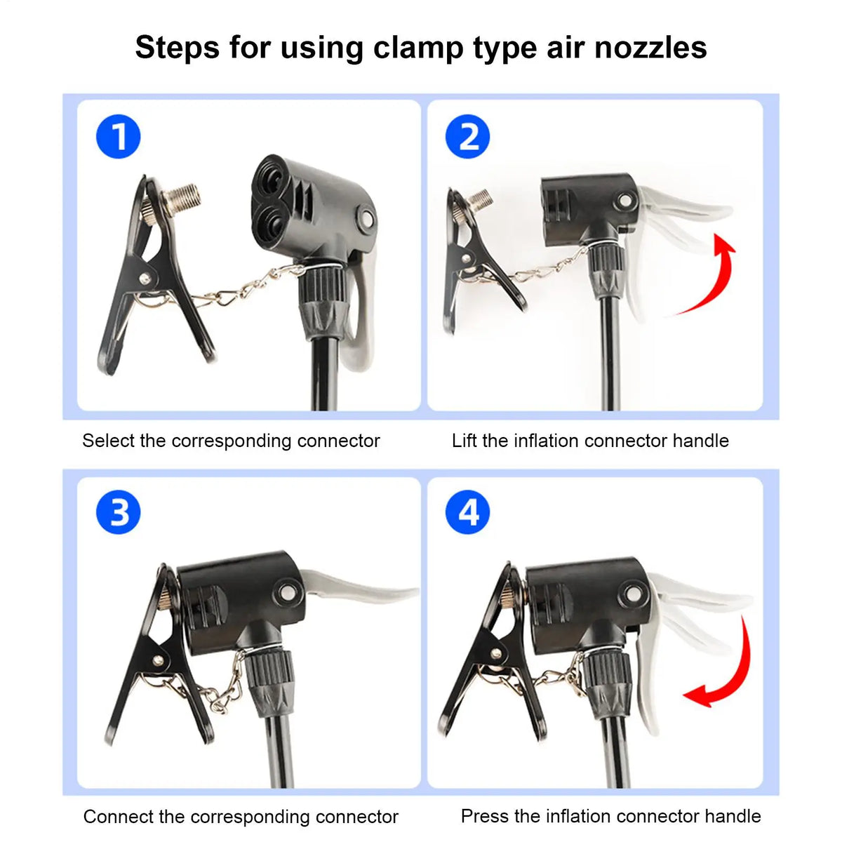 Tire Air Chuck Nozzle – Multi-Use Bike Pump Adapter Bike Pump Adapter PLUSH