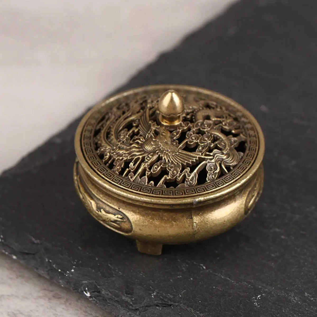 Metal Incense Coil & Cone Burner – Detachable Lid Holder Incense Burner PLUSH