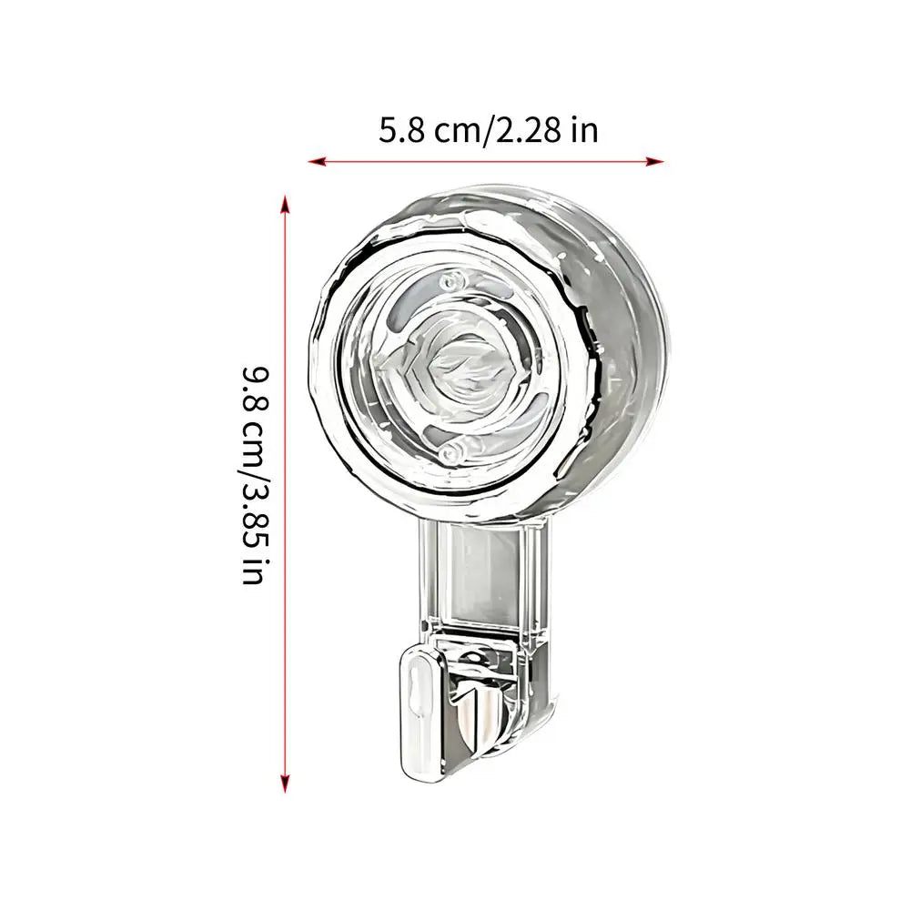Heavy Duty Suction Cup Hook – No-Drill Shower Hanger Suction Cup Hook PLUSH Transparent silver