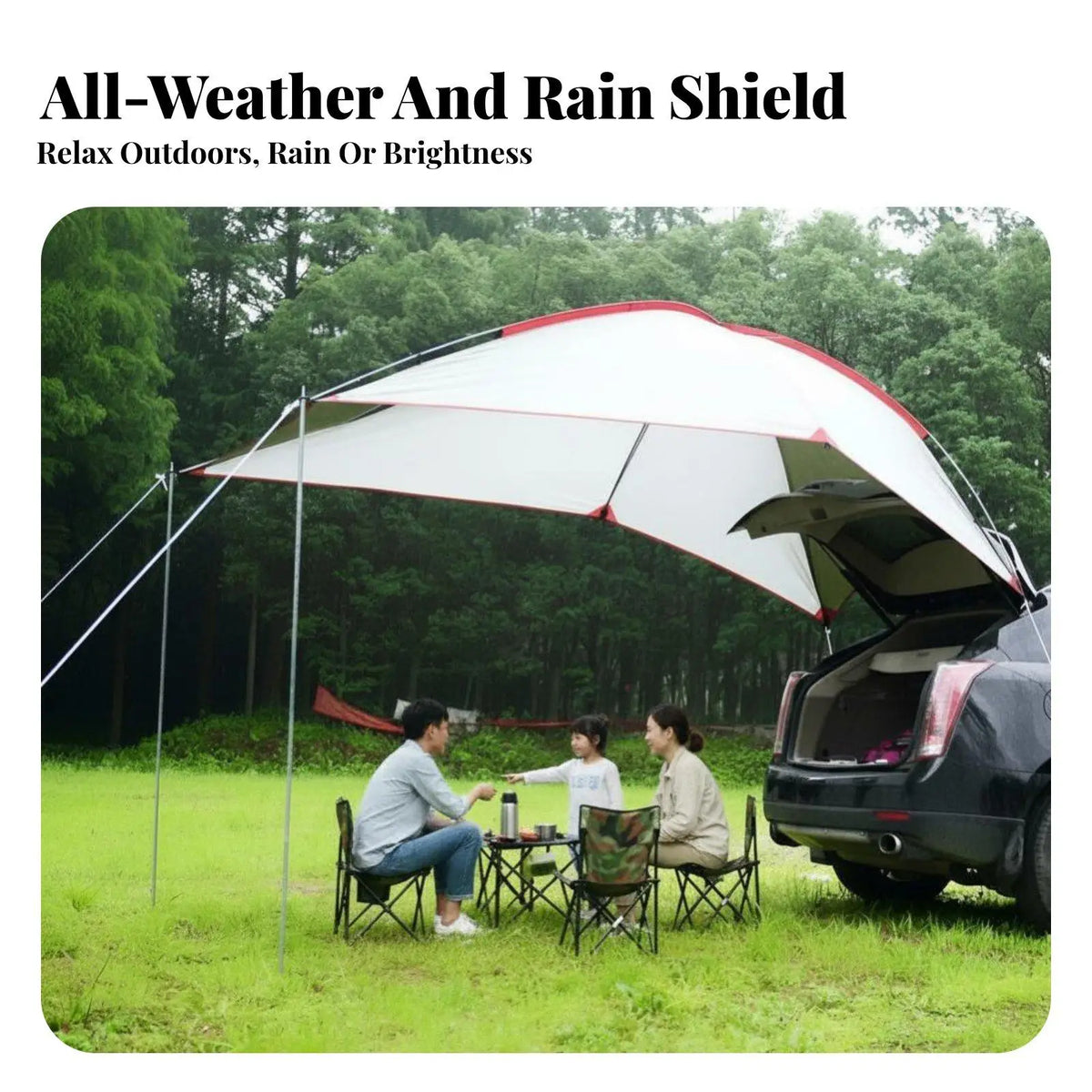 Tooyful SUV Tailgate Tent – Waterproof Camping Awning 3–4 Person SUV Tailgate Tent PLUSH