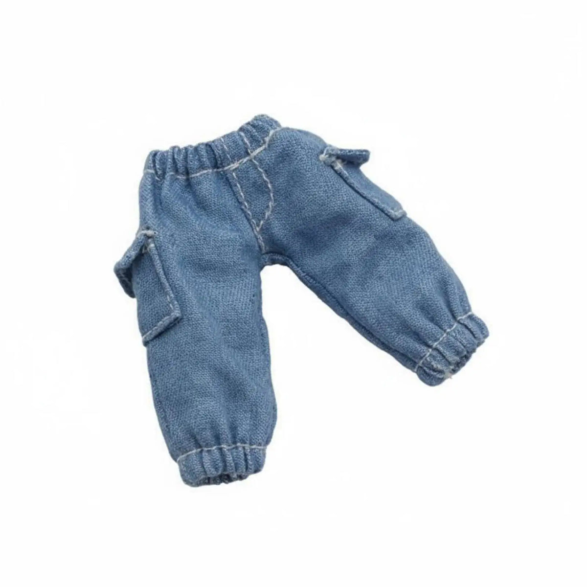 OB11 Cargo Pants 1/12 BJD Doll Trousers – Elastic Waist Doll Clothing PLUSH LightBlue