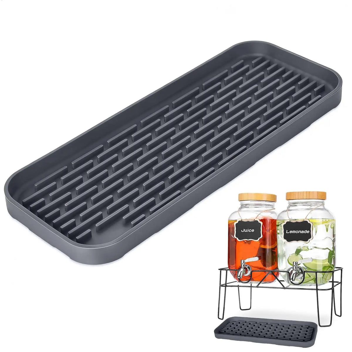 Silicone Drip Tray Non-Slip Bar Mat – Kitchen Sink Drain Pad Silicone Drip Tray PLUSH