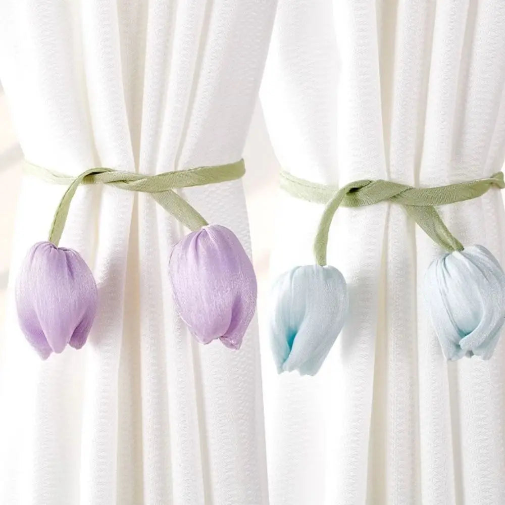 Tulip Curtain Tiebacks – Adjustable Tie Rope Straps, 1 Pair Curtain Tiebacks PLUSH