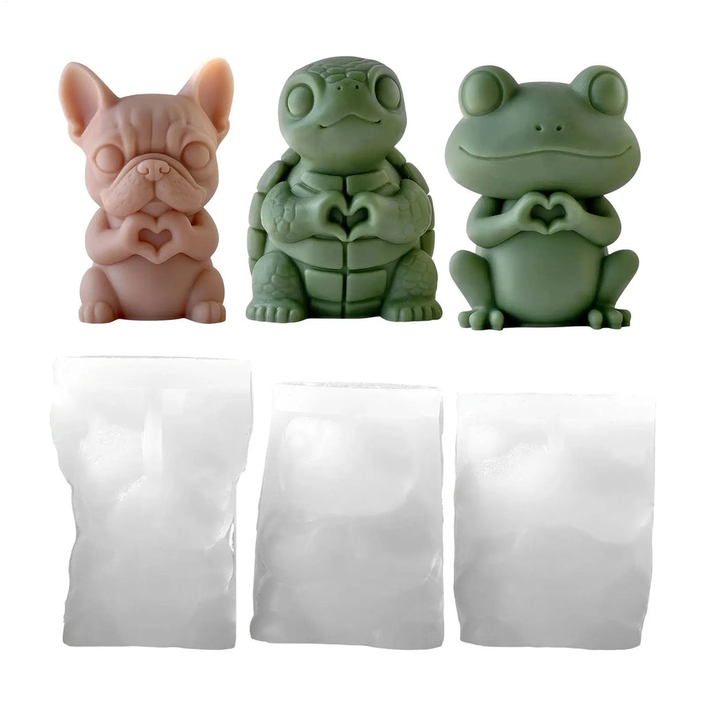 Cartoon Animal Silicone Candle Molds – Dog, Frog & Turtle DIY Silicone Candle Mold PLUSH