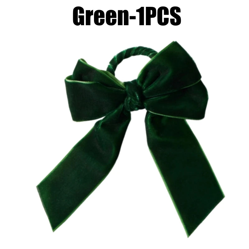 Velvet Bow Tie Napkin Rings – Wedding & Holiday Table Decor Napkin Rings PLUSH Green-1PCS