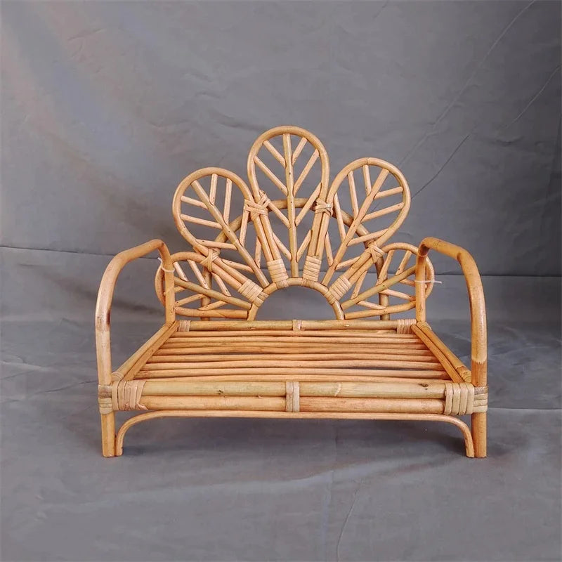 Newborn Photography Prop Retro Rattan Basket Chair 0–6M Newborn Photo Prop PLUSH