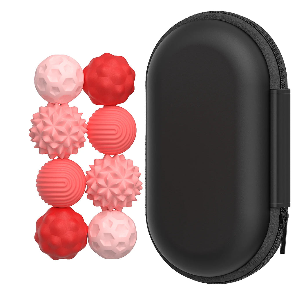 Silicone Magnetic Fidget Balls – Sensory Stress Toys for Adults Magnetic Fidget Toy PLUSH 8PCS Red