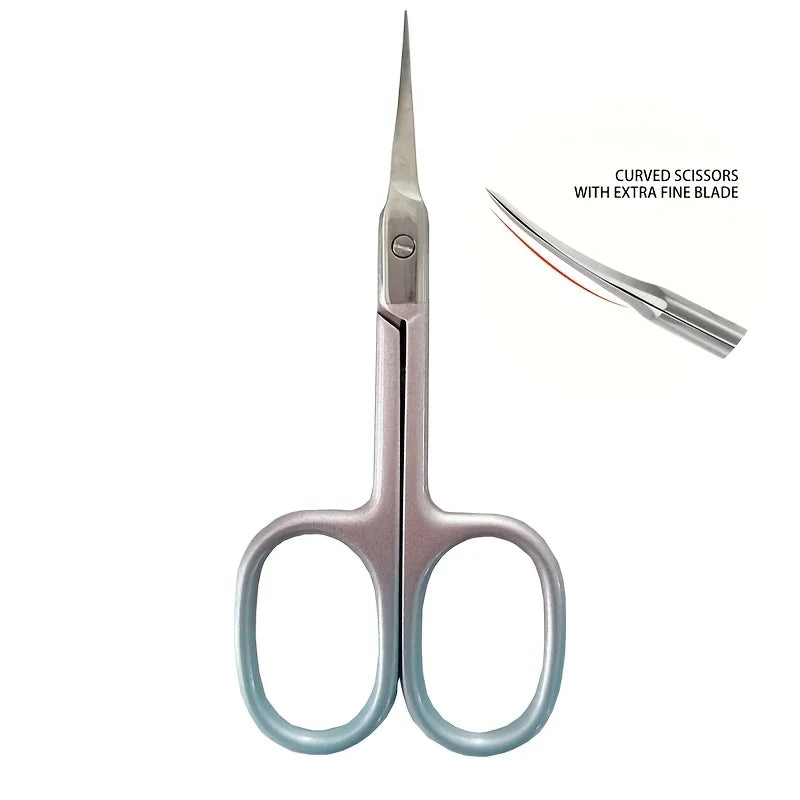 Gradient Pink Curved Stainless Steel Cuticle Scissors | Ouriner Cuticle Scissors PLUSH