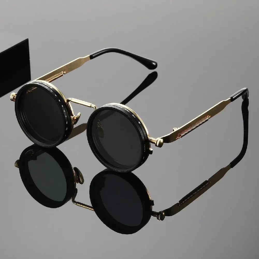 ND9 Round Retro Anti-UV Sunglasses with Case | Cycling Fishing Retro Sunglasses PLUSH