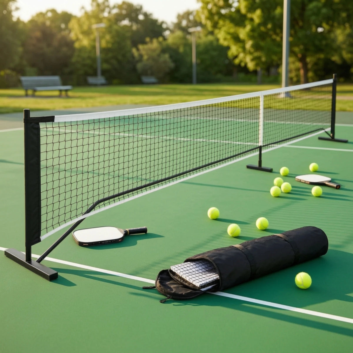 Portable Pickleball Net with Bag – Foldable 6.7m Court Net Pickleball Net PLUSH
