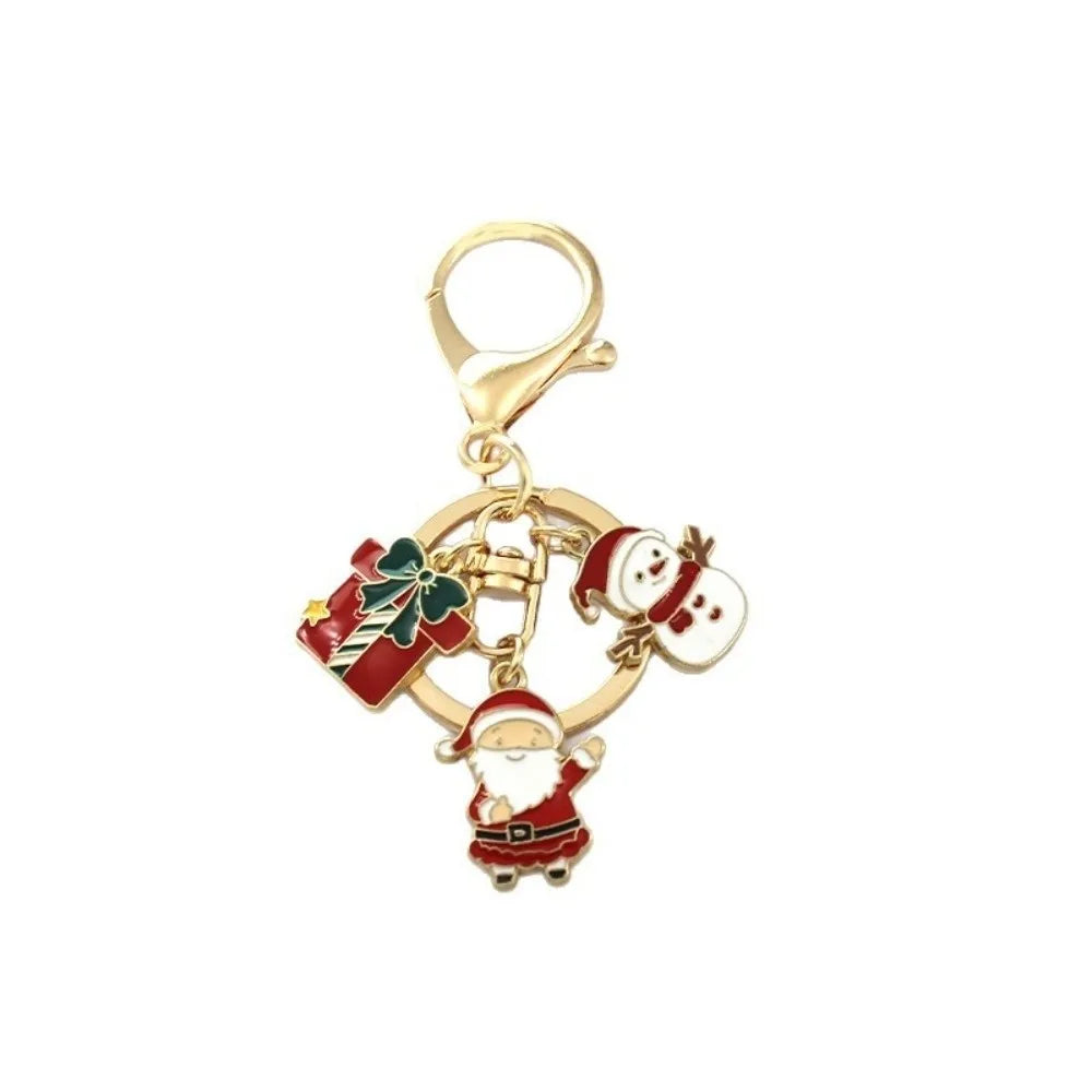 Christmas Metal Keychain – Snowman, Santa, Elk & Tree Designs Christmas Keychain PLUSH Type C