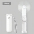 Portable USB Rechargeable Foldable Handheld Mini Fan – 3 Speeds Handheld Mini Fan PLUSH WHITE