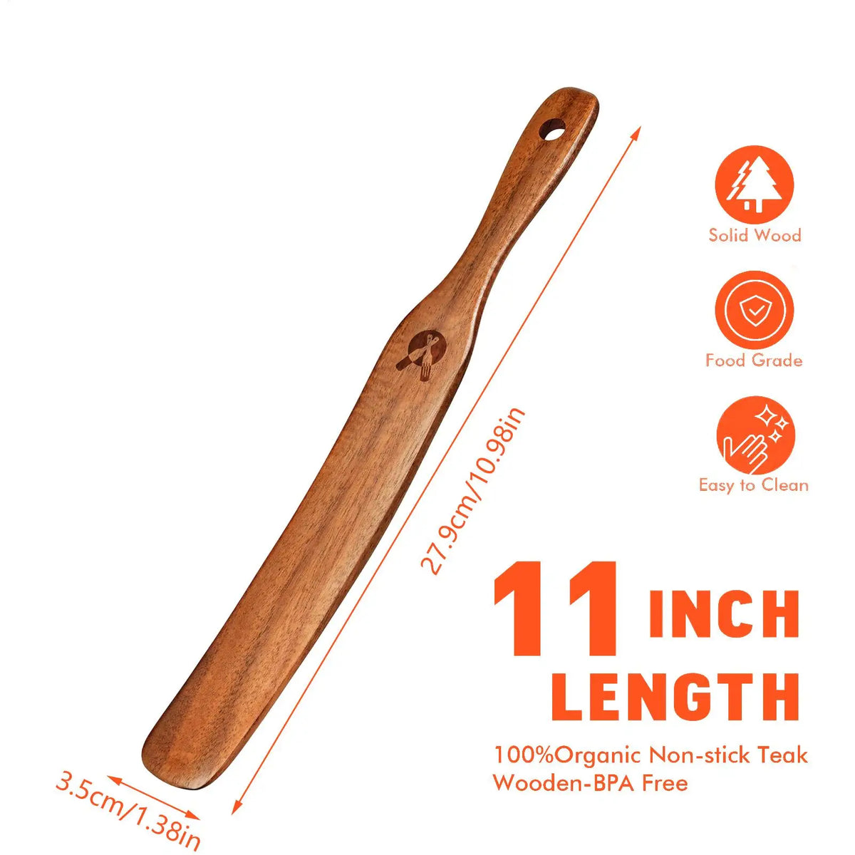 Wooden Dough Scraper & Bread Stirring Spatula | 27.9cm Dough Scraper Spatula PLUSH