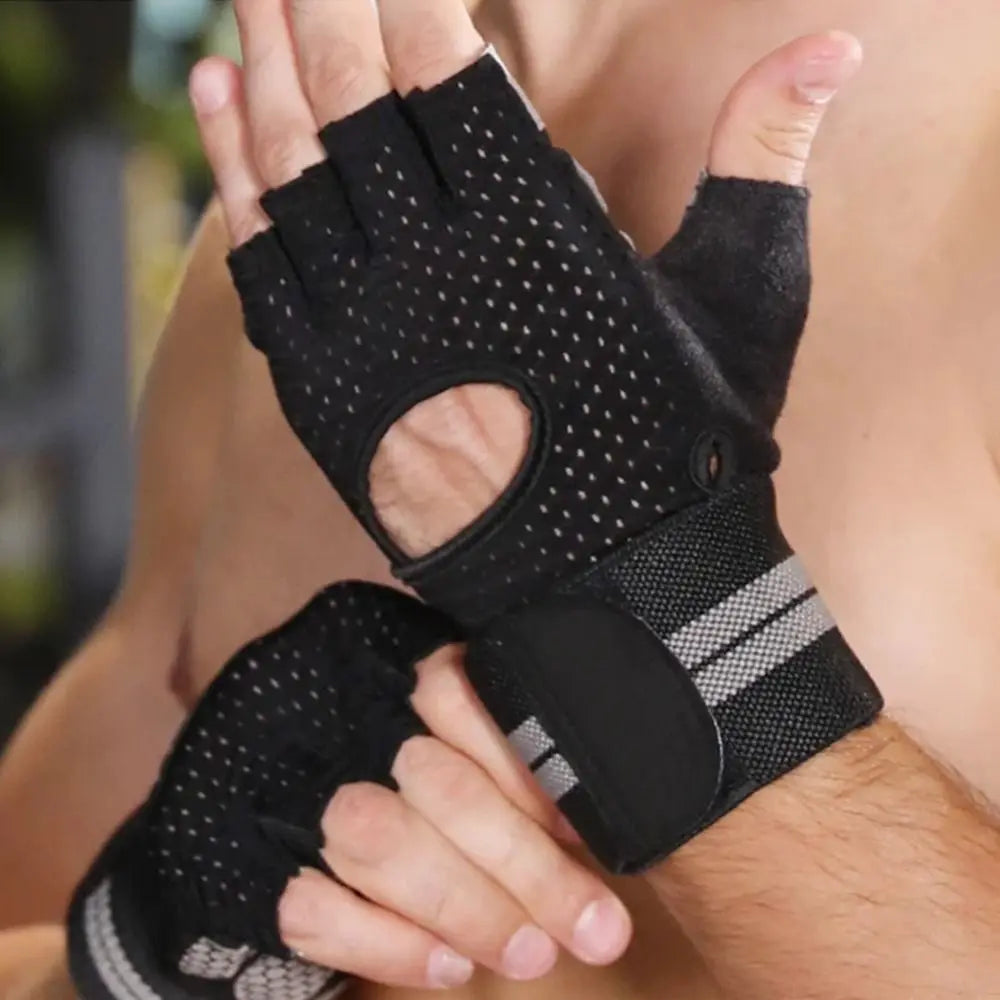Fingerless Workout Gloves – Anti-Slip Cycling & Gym Gloves Fingerless Cycling Gloves PLUSH
