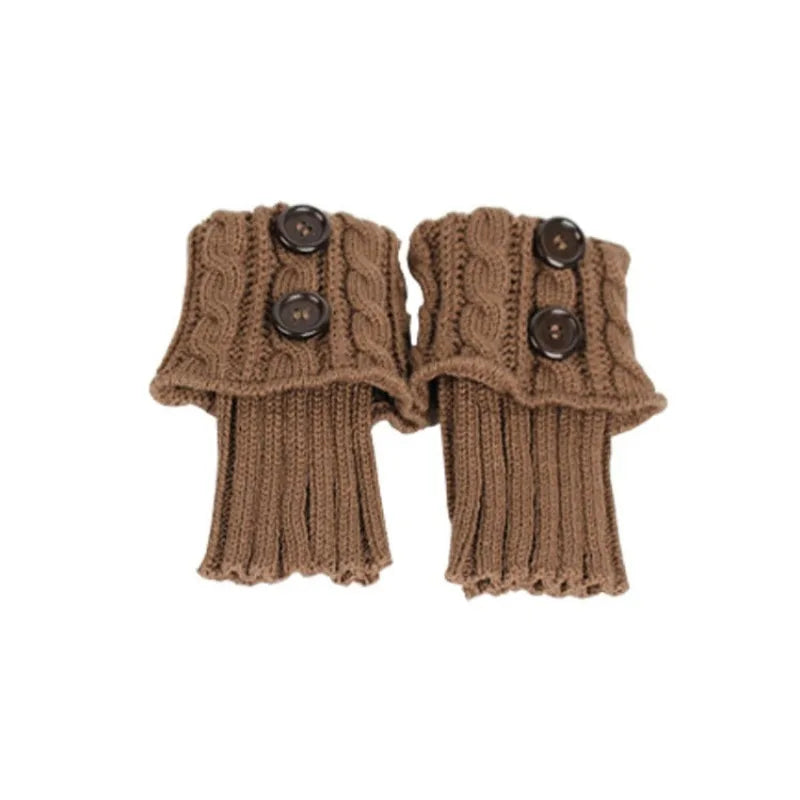 Cable Knit Button Ankle Leg Warmers – Women's Boot Toppers Ankle Leg Warmers PLUSH