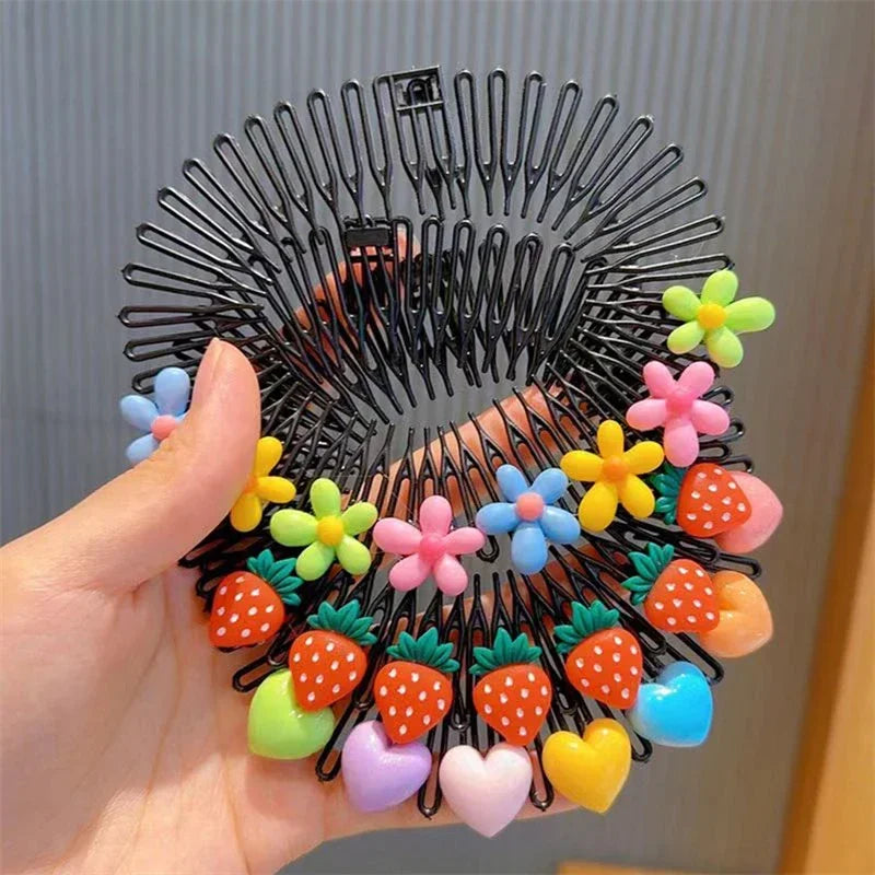 Y2K Star Heart Colorful Hair Comb Clips – Girls Hair Accessories Hair Comb Clip PLUSH