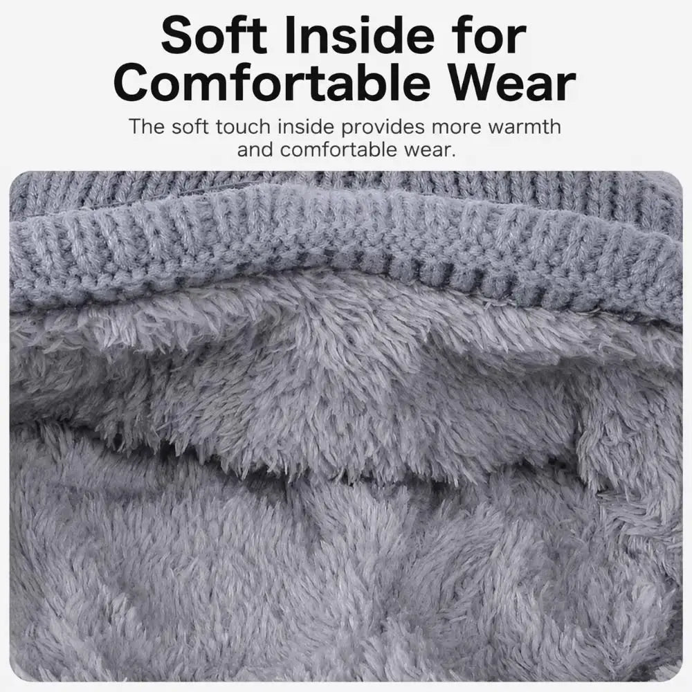 Women's Windproof Knit Ski Mask Hat with Removable Glasses Knit Ski Mask Hat PLUSH