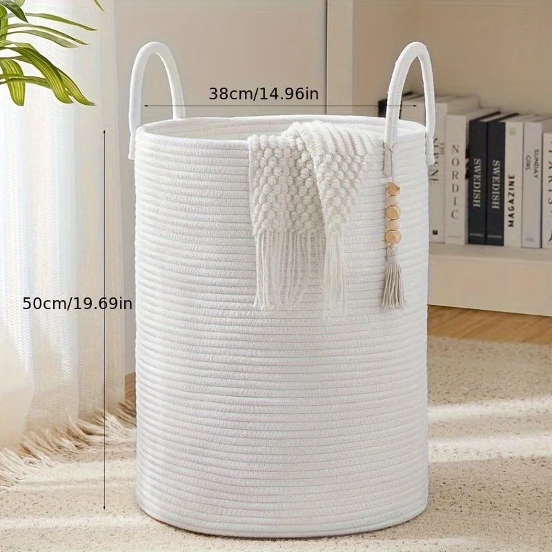 Extra Large Cotton Rope Storage Basket – Laundry & Toy Bin Rope Storage Basket PLUSH