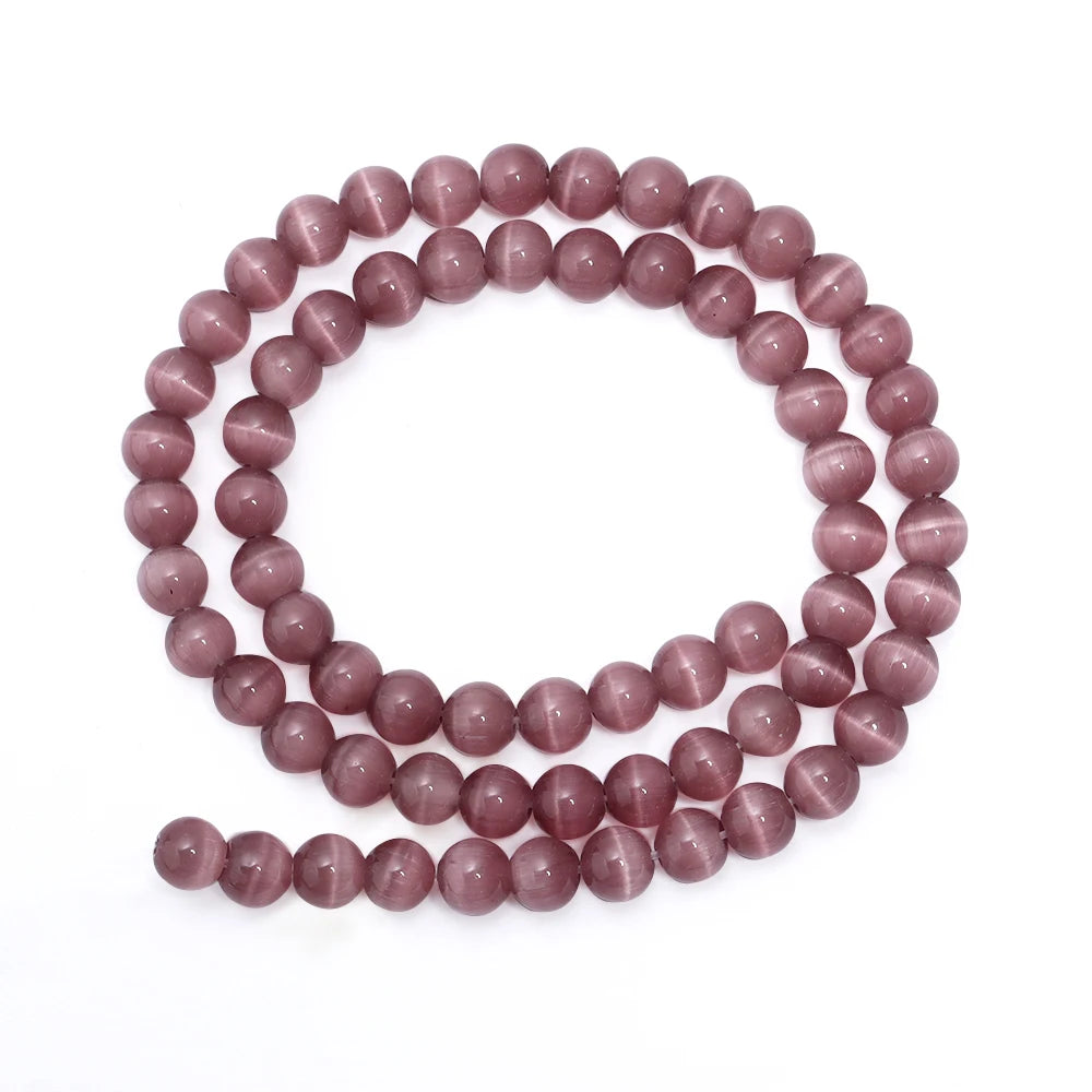 Purple Cat's Eye Stone Beads – Round Spacer Beads for Jewelry Stone Spacer Beads PLUSH 6mm 60pcs