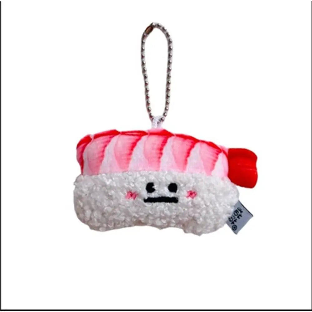 Sushi Shrimp Plush Keychain – Cute Kawaii Backpack Charm Novelty Plush Keychain PLUSH Style D