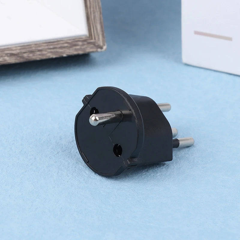 EU to Swiss Plug Adapter 10A 250V | Europe to Switzerland Travel Travel Plug Adapter PLUSH Black