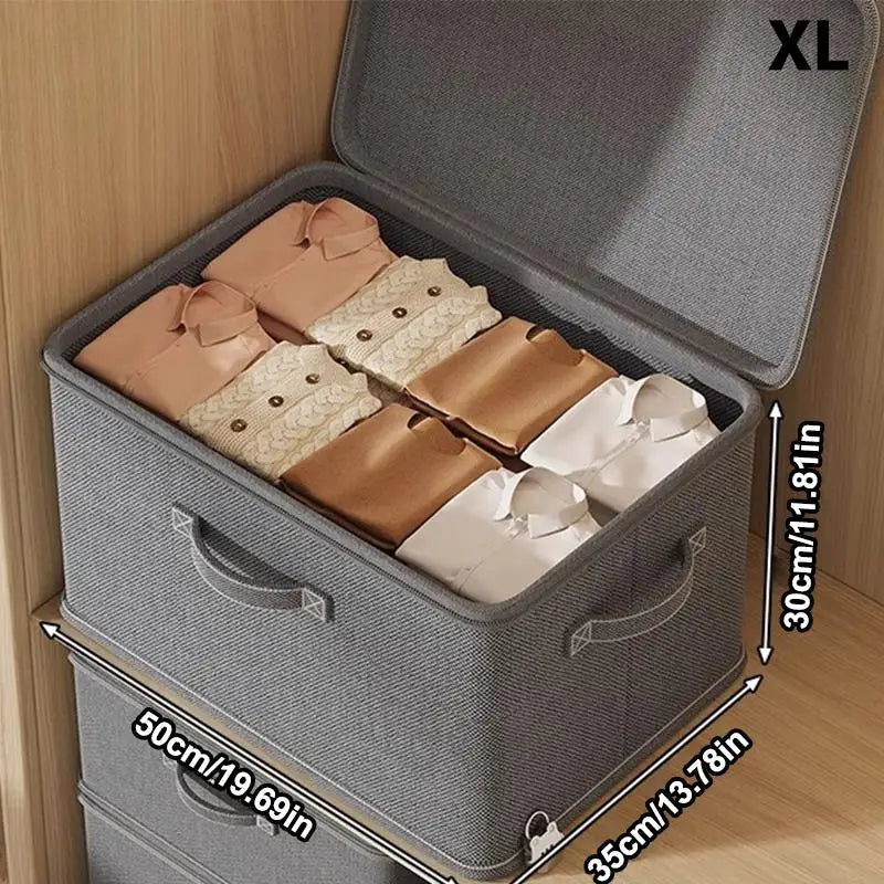 Large Foldable Fabric Storage Box with Password Lock – Grey Lockable Storage Box PLUSH XL Gray