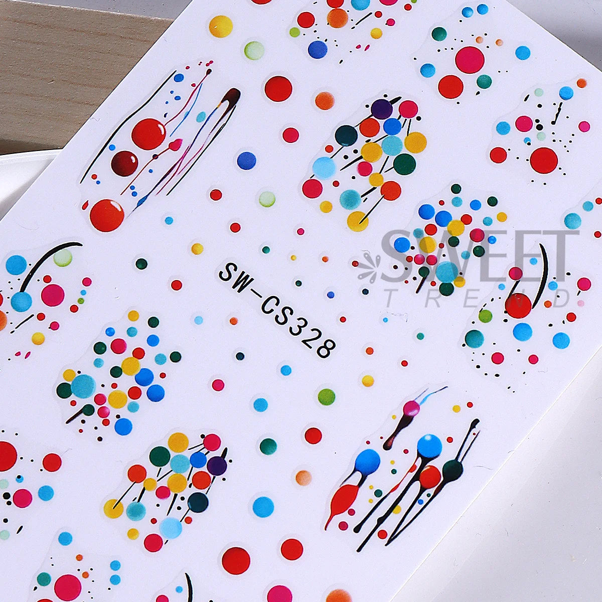 Polka Dot Nail Stickers 3D Decals DIY Manicure Foils – 2 Sheets Nail Art Stickers PLUSH
