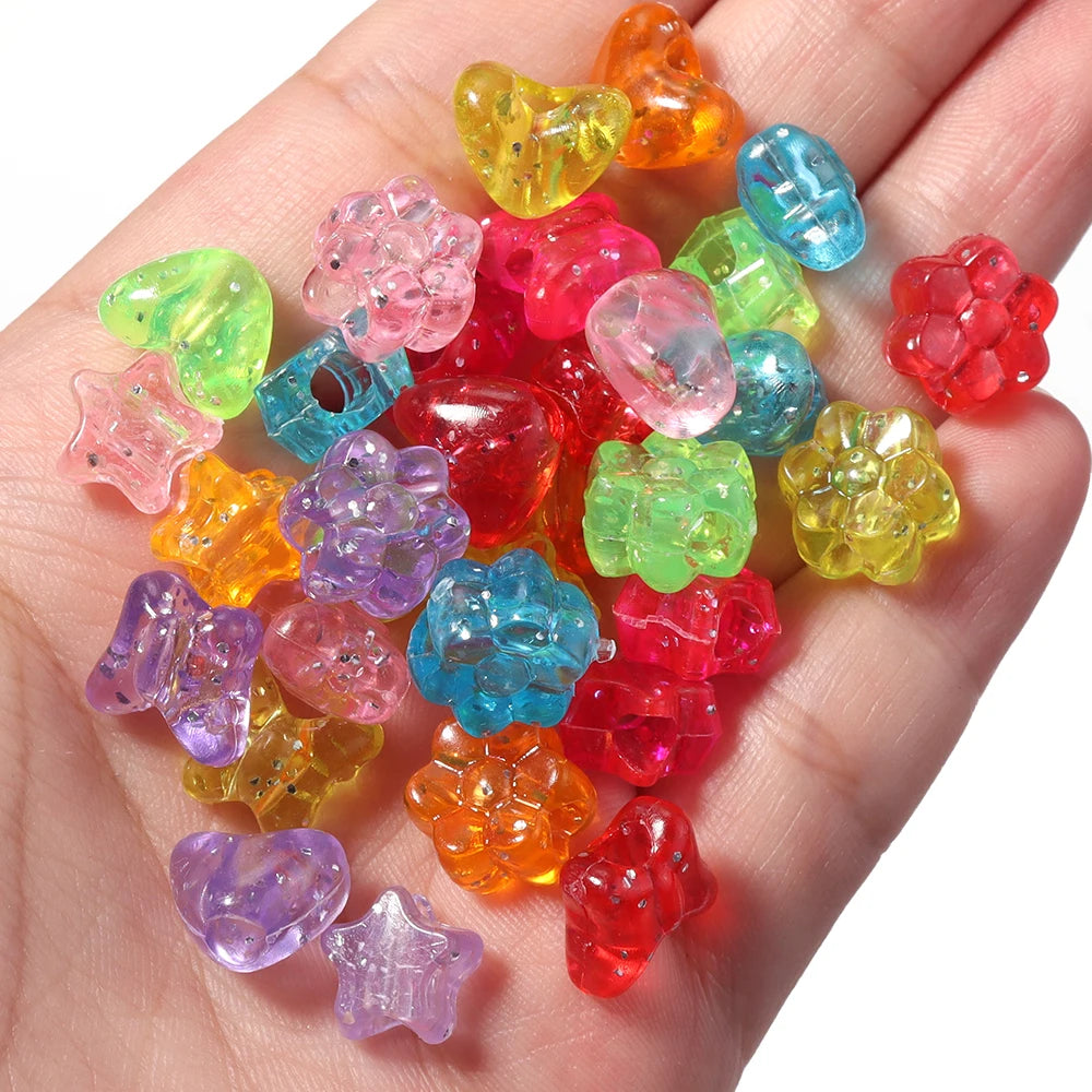 100pcs Colorful Transparent Acrylic Spacer Beads – DIY Jewelry Acrylic Spacer Beads PLUSH