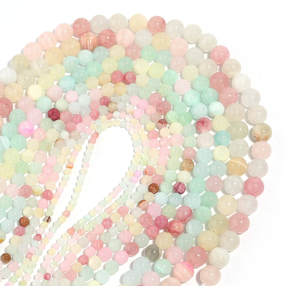Colorful Jade Stone Round Spacer Beads – DIY Jewelry (1 Strand) Natural Stone Beads PLUSH