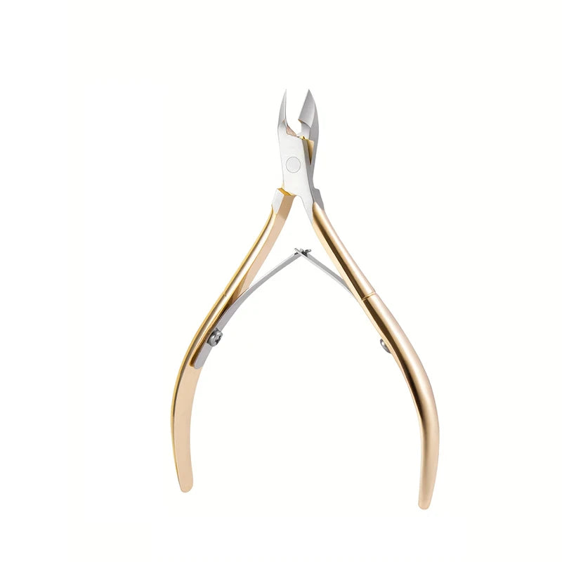 Stainless Steel Cuticle Scissors & Nail Cuticle Pusher Set Nail Cuticle Tool Set PLUSH Gold