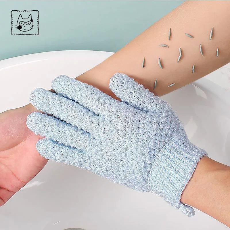 Nylon Exfoliating Bath Gloves – Body Scrubber Shower Mitts Exfoliating Bath Gloves PLUSH