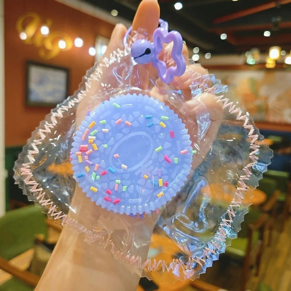 Squishy Biscuit Squeeze Keychain – Soft Slow Rebound Fidget Squishy Fidget Keychain PLUSH Purple