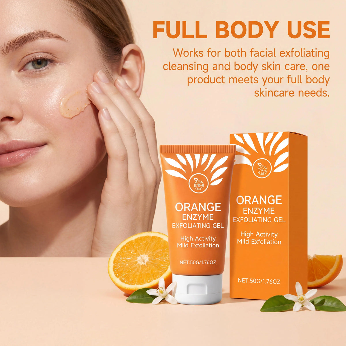 Orange Exfoliating Gel Scrub – Brighten & Deep Cleanse 50g Exfoliating Gel Scrub PLUSH
