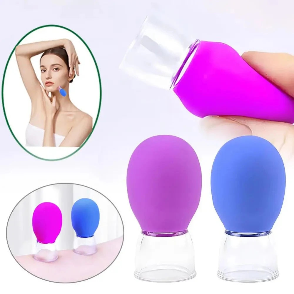 Silicone Facial Cupping Set 2/4 Pcs – Vacuum Massage Cups Facial Cupping Set PLUSH