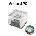 Solar Ice Cube Glass Block Light – Outdoor Garden Path Lamp Solar Garden Light PLUSH White 1PC