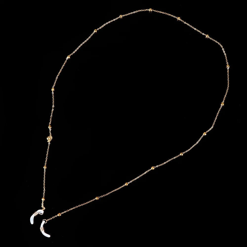 Metal Eyeglass Chain Lanyard Gold Silver – Unisex Glasses Strap Eyeglass Chain Lanyard PLUSH gold