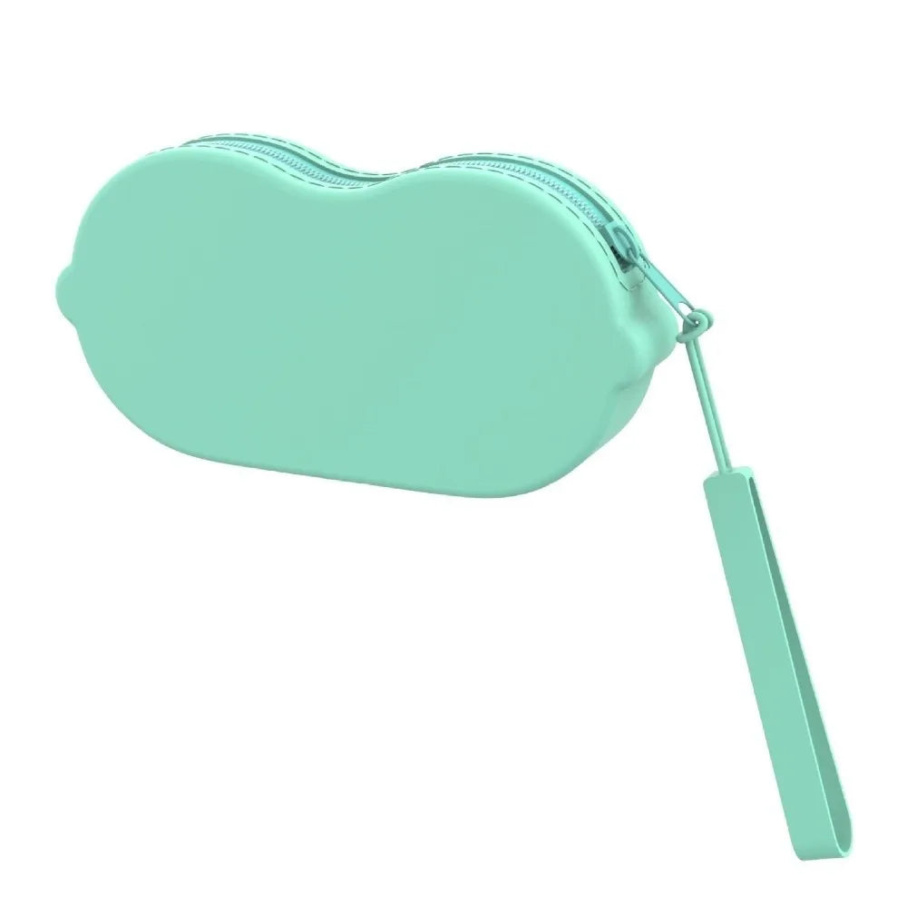 Silicone Sunglasses Case with Lanyard & Zipper – 12 Colors Eyeglass Case PLUSH Cyan