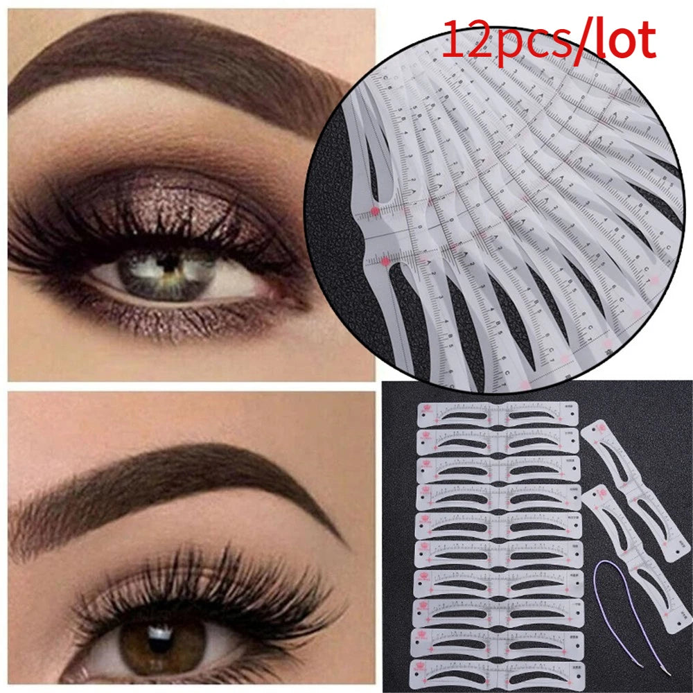 Reusable Eyebrow Stencil Kit – 12 Brow Shaping Templates Eyebrow Stencil Kit PLUSH