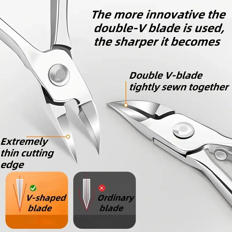 Ouriner Stainless Steel Toenail Clipper – Slanted Extended Tip Nail Clipper PLUSH