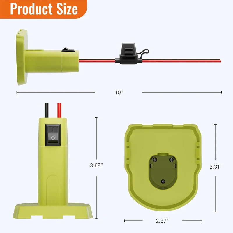 Ryobi 18V Battery Adapter Fuse Switch – DIY Power Wheels RC Battery Adapter PLUSH