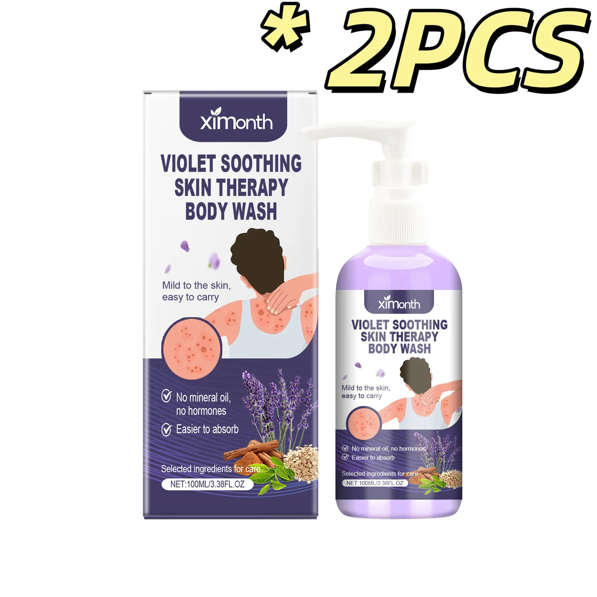 Violet Shower Gel – Nourishing Fragrant Body Wash 100ml Shower Gel PLUSH 100ml Boxed X 2PCS Moisturizing